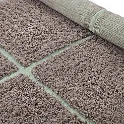 Runde Teppiche - Bellevue Natural Cotton Shaggy (taupe/grün)