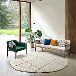 Runde Teppiche - Bellevue Natural Cotton Shaggy (cremefarben/beige)