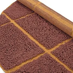 Tapis rond - Bellevue Natural Cotton Shaggy (rouge/orange)