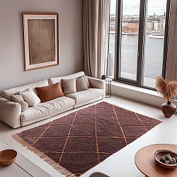 Tapis shaggy - Bellevue Natural Cotton Shaggy (rouge/orange)
