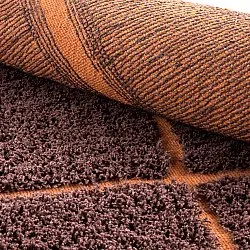 Tapis à poils longs - Bellevue Natural Cotton Shaggy (rouge/orange)