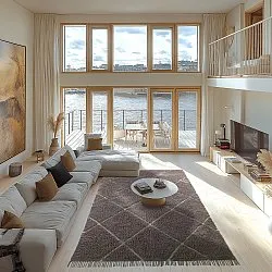 Hochflorteppiche - Bellevue Natural Cotton Shaggy (taupe/grün)