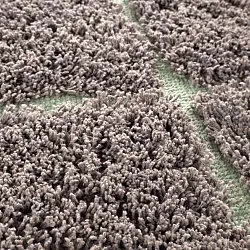 Hochflorteppiche - Bellevue Natural Cotton Shaggy (taupe/grün)