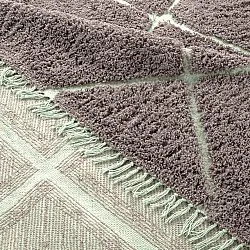 Hochflorteppiche - Bellevue Natural Cotton Shaggy (taupe/grün)