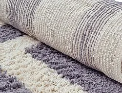 Runde Teppiche - Bergamo Natural Cotton Shaggy (grau/weiß)