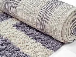 Hochflorteppiche - Bergamo Natural Cotton Shaggy (grau/weiß)