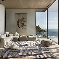 Hochflorteppiche - Bergamo Natural Cotton Shaggy (grau/weiß)