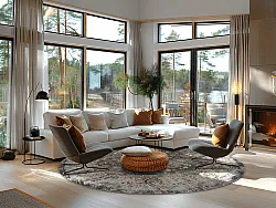 Rund Teppich - Bouhjar (grau/multi)