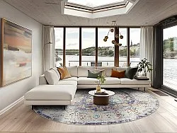 Tapis rond - Bouhjar (bleu/multicolore)