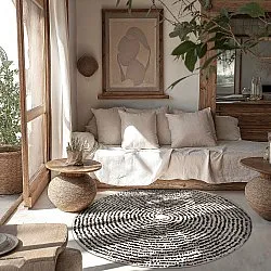 Rund Teppich - Brussels Swirl (schwarz)