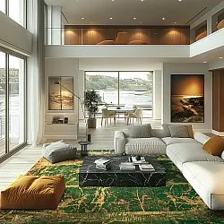 Tapis Wilton - Cantoria (beige/vert)