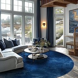 Rund Teppich - Cargese (blau)