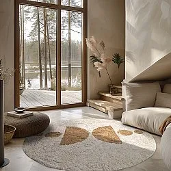 Runde Teppiche - Cervia Natural Cotton Shaggy (beige)