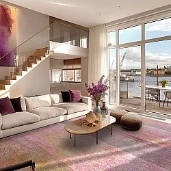 Wilton-Teppich - Cicoria (rosa/lila)