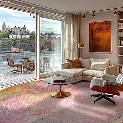 Rund Teppich - Cicoria (rosa/lila)