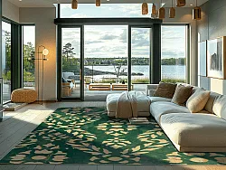 Tapis Wilton - Circe (vert/doré)