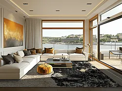 Tapis Wilton - Cyra (noir/doré)