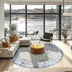 Rund Teppich - Denizli (blau)