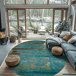 Rund Teppich - Domont (türkis)