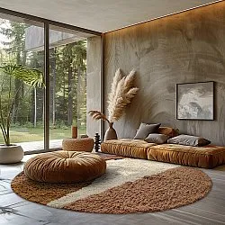 Runde Teppiche - Donostia Natural Cotton Shaggy (multi)