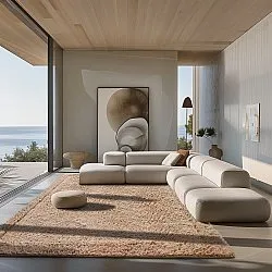 Tapis shaggy - Ebba Natural Cotton Shaggy (marron)