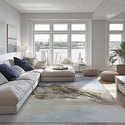 Wilton-Teppich - Ekual (blau/grau/gold)