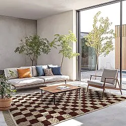 Tapis à poils longs - Elsey Natural Cotton Shaggy (beige/marron)