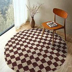 Runde Teppiche - Elsey Natural Cotton Shaggy (beige/braun)