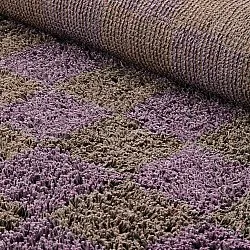 Hochflorteppiche - Elsey Natural Cotton Shaggy (braun/lila)