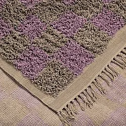 Hochflorteppiche - Elsey Natural Cotton Shaggy (braun/lila)