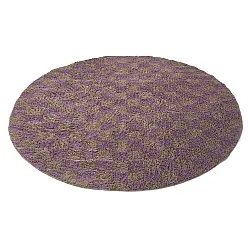 Runde Teppiche - Elsey Natural Cotton Shaggy (braun/lila)