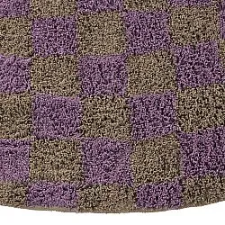 Runde Teppiche - Elsey Natural Cotton Shaggy (braun/lila)