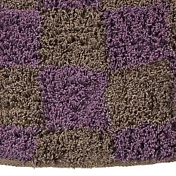 Runde Teppiche - Elsey Natural Cotton Shaggy (braun/lila)