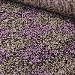 Runde Teppiche - Elsey Natural Cotton Shaggy (braun/lila)