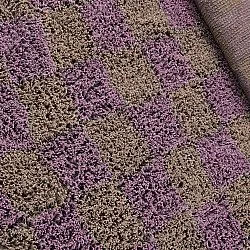 Runde Teppiche - Elsey Natural Cotton Shaggy (braun/lila)