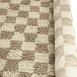 Tapis à poils longs - Elsey Natural Cotton Shaggy (crème/sable)