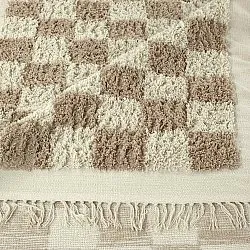 Tapis à poils longs - Elsey Natural Cotton Shaggy (crème/sable)
