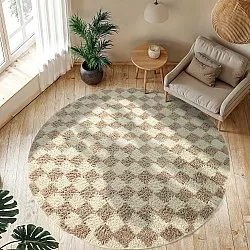 Runde Teppiche - Elsey Natural Cotton Shaggy (creme/sand)