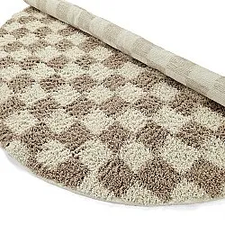 Runde Teppiche - Elsey Natural Cotton Shaggy (creme/sand)