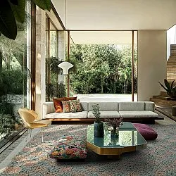 Hochflorteppiche - Elsey Natural Cotton Shaggy (grau/rosa)