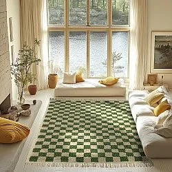 Hochflorteppiche - Elsey Natural Cotton Shaggy (grün/beige)