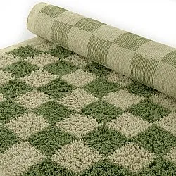 Hochflorteppiche - Elsey Natural Cotton Shaggy (grün/beige)