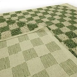 Hochflorteppiche - Elsey Natural Cotton Shaggy (grün/beige)