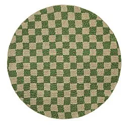 Runde Teppiche - Elsey Natural Cotton Shaggy (grün/beige)