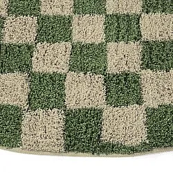 Runde Teppiche - Elsey Natural Cotton Shaggy (grün/beige)