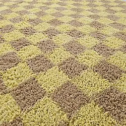 Runde Teppiche - Elsey Natural Cotton Shaggy (gelb/beige)