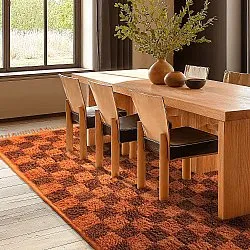 Tapis à poils longs - Elsey Natural Cotton Shaggy (oranžna/rdeča)