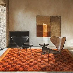 Tapis à poils longs - Elsey Natural Cotton Shaggy (oranžna/rdeča)