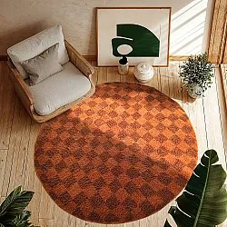 Runde Teppiche - Elsey Natural Cotton Shaggy (orange/rot)