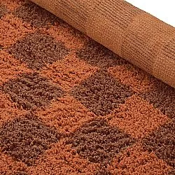 Runde Teppiche - Elsey Natural Cotton Shaggy (orange/rot)